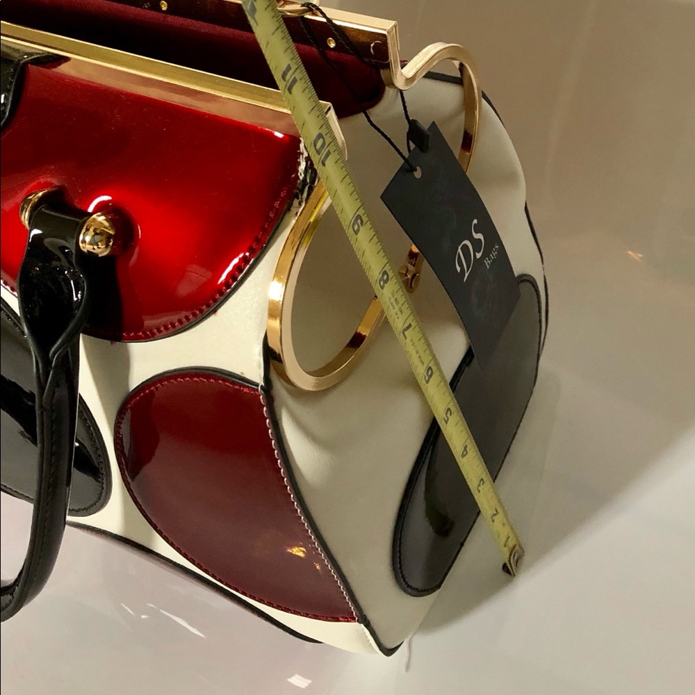 Patten Leather Burgundy Black & White Bag - Picture 8 of 8